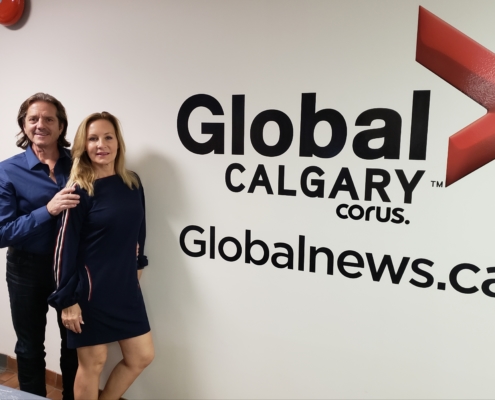 Bruce and Kim Fikowski at Global News Calgary