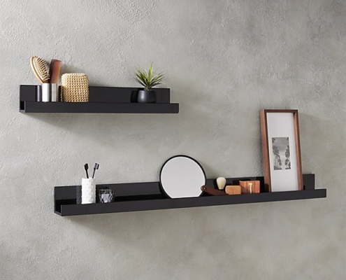 2018 bathroom trends floating shelves