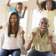 Family cheering