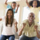 Family cheering