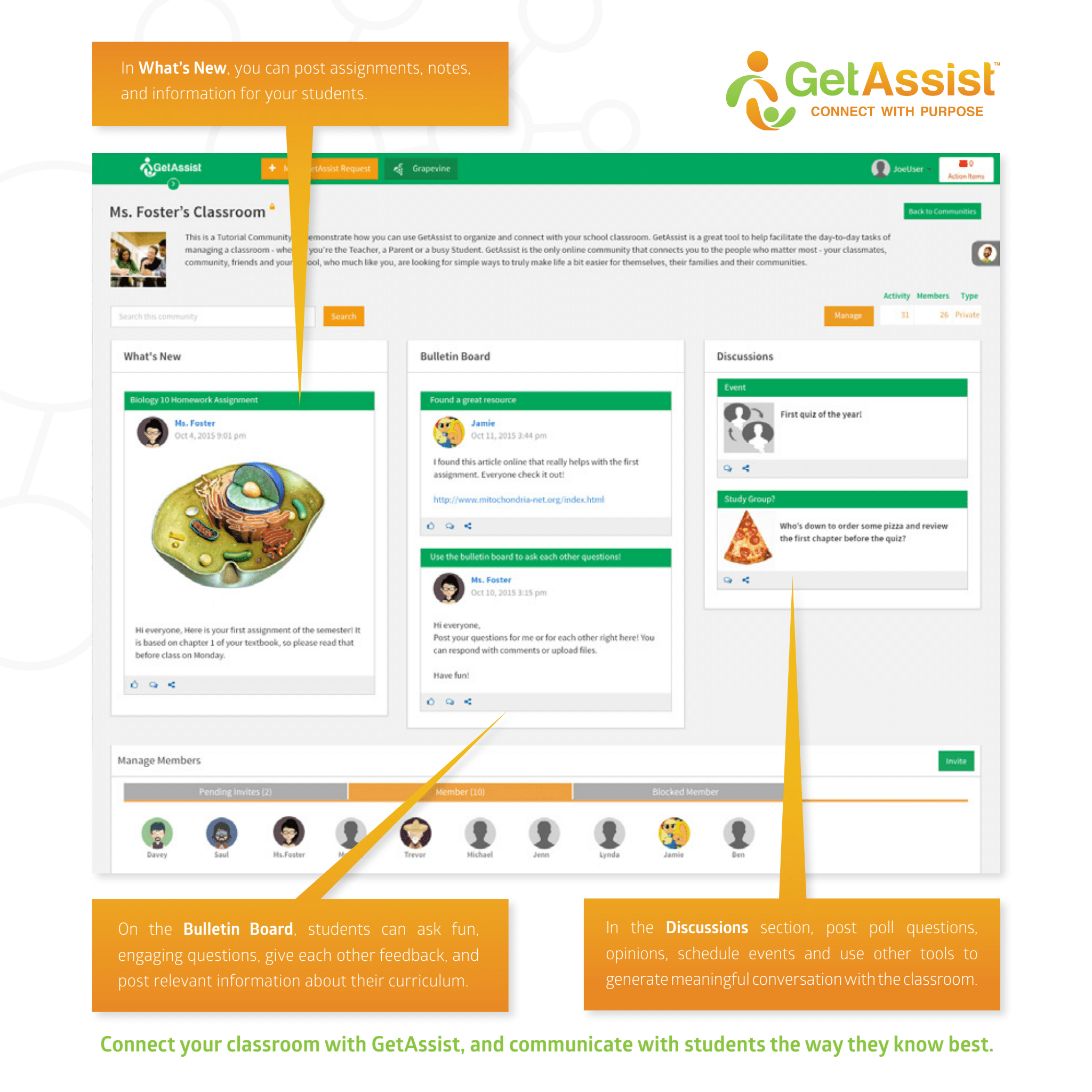 virtual classroom on GetAssist